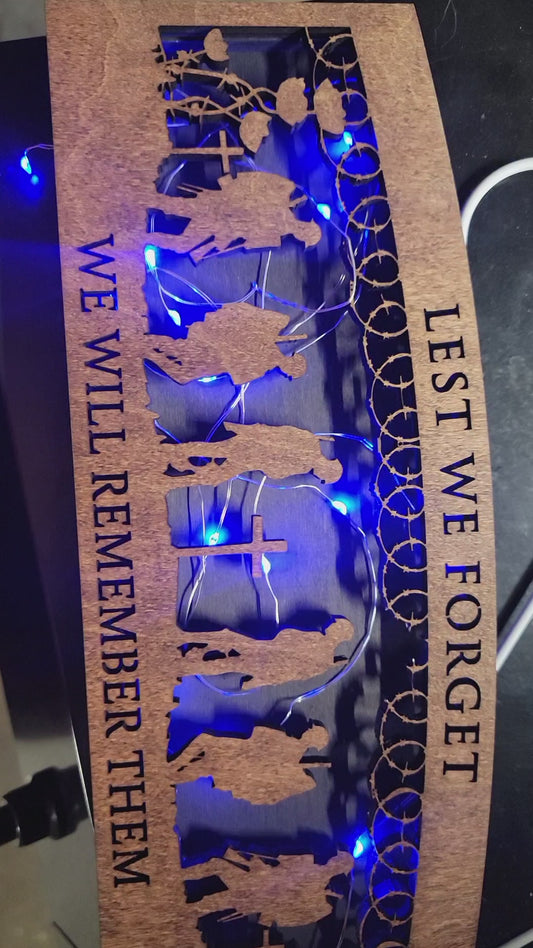 Lest we forget- we will remember them lighted piece