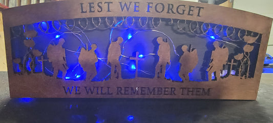 Lest we forget- we will remember them lighted piece